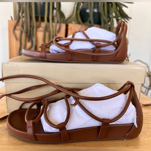 115. Michael Kors Vero Faux Leather Lace-Up Sandal - Picture 6 of 7